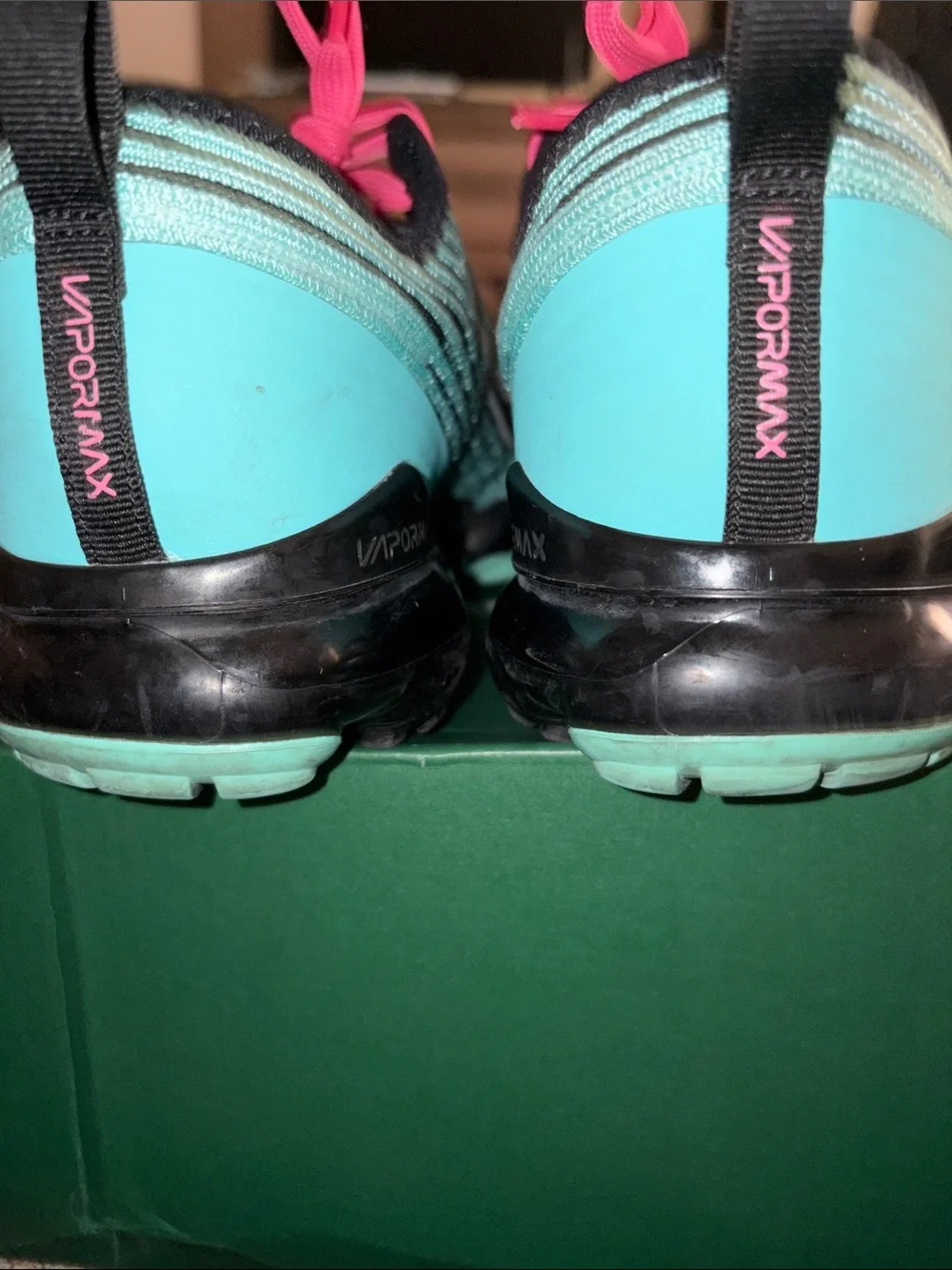 Nike Women's Mint Knit Sneakers with Hot Pink Laces